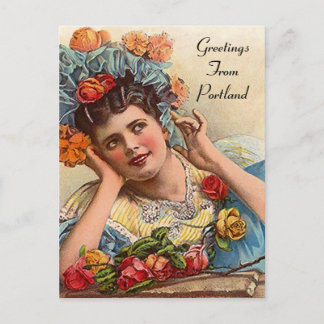 VINTAGE Victorian &  Roses Portland OR POSTCARD