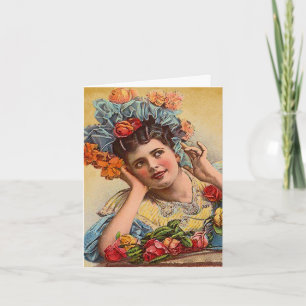 Vintage Victorian & Roses Valentine's Day Card
