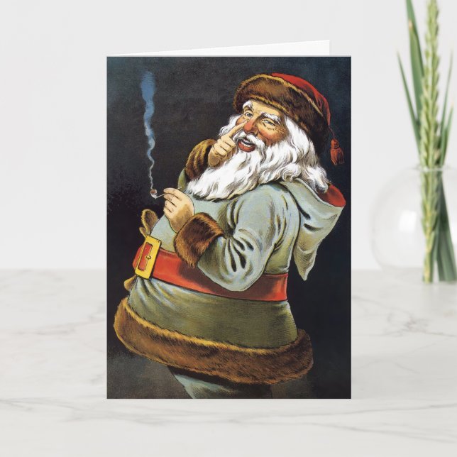 Vintage Victorian Santa Christmas Card (Front)