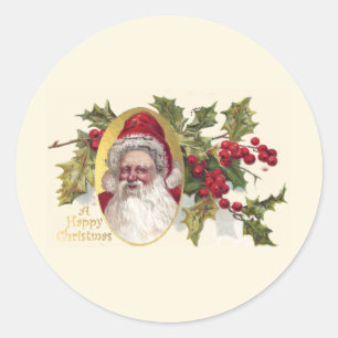 Vintage Victorian Santa Claus, c.1906 Christmas Classic Round Sticker