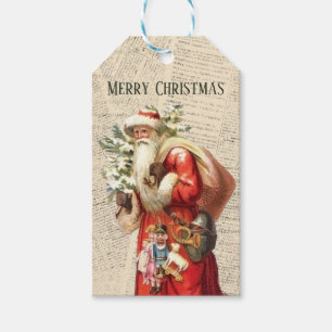 Vintage Victorian Santa Claus Christmas  Gift Tags