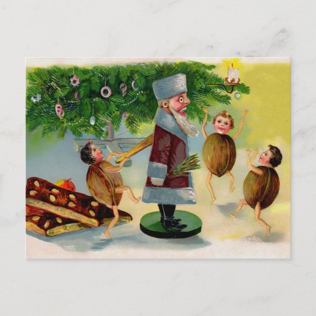 Vintage Victorian Santa Nutcracker Christmas Postcard (Front)