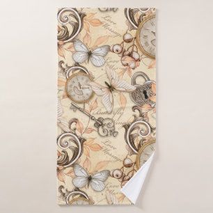 Vintage Victorian Shabby Chic Country Pattern Bath Towel