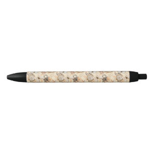 Vintage Victorian Shabby Chic Country Pattern Black Ink Pen