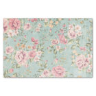 Vintage victorian shabby chic pale blue floral red