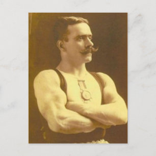 Vintage Victorian Side Show Strongman Postcard