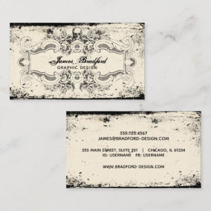 Vintage Victorian Skull Business Card