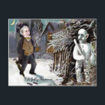 Vintage Victorian Snowman Thug Christmas Postcard<br><div class="desc">Vintage Victorian Snowman Thug Christmas Postcard.  Typical odd Victorian humour.</div>