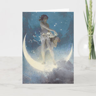 Vintage Victorian Star Scattering Angels Card