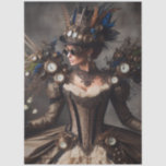 Vintage Victorian Steampunk Clockwork Time Lady Tissue Paper<br><div class="desc">A vintage Victorian Steampunk Time Lady wearing an elaborate clockwork watches and feathers brings quirky elegance to this artwork piece.  This tissue paper is perfect for crafts like decoupage.</div>