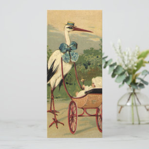 Vintage Victorian Stork and Baby Carriage