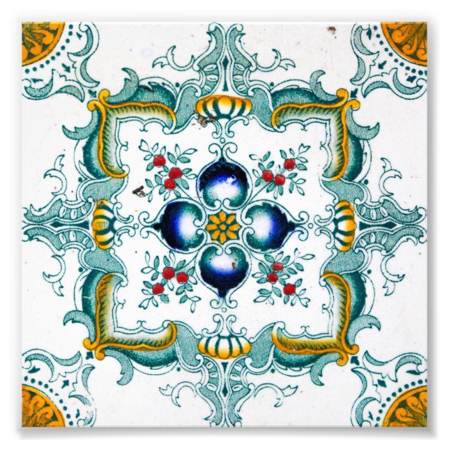 Vintage Victorian Style Wall Tile Photo Print (Front)