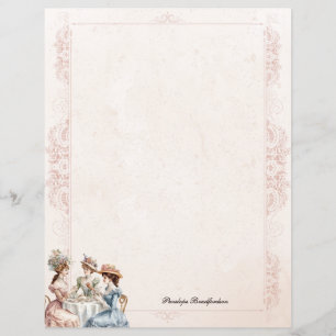Vintage Victorian Tea Personal Stationery Paper