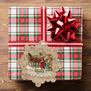 Vintage Victorian Template Santa Christmas Tree Decoration Card