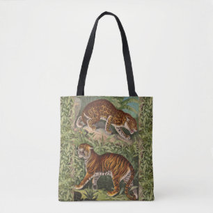 Vintage Victorian Tiger and Leopard Tote Bag