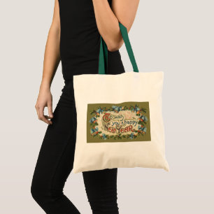 Vintage Victorian, To Wish You a Happy New Year Tote Bag