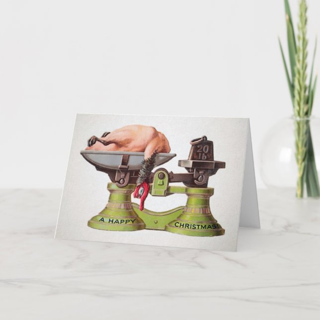 Vintage Victorian Turkey Christmas Card (Front)