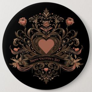 Vintage, Victorian Valentine's day 6 Cm Round Badge