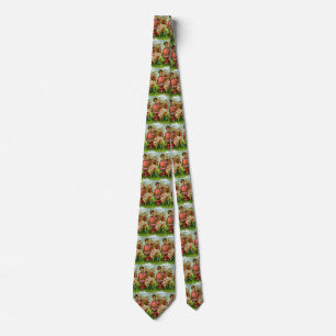 Vintage Victorian Valentines Day Angels Heart Rose Tie