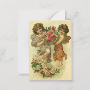 Vintage Victorian Valentine's Day, Angels Roses Card