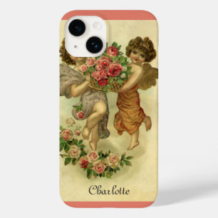 Vintage Victorian Valentine's Day, Angels Roses Case-Mate iPhone 14 Case
