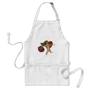 Vintage Victorian Valentine's Day Cherub and Rose Standard Apron