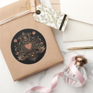 Vintage, Victorian Valentine's day Classic Round Sticker