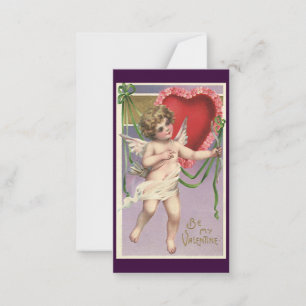 Vintage Victorian Valentine's Day Cupid with Heart Note Card