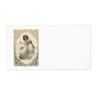 Vintage Victorian Valentine's Day, Girl with Roses