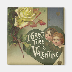 Vintage Victorian Valentine's Day, Girls and Roses Magnet