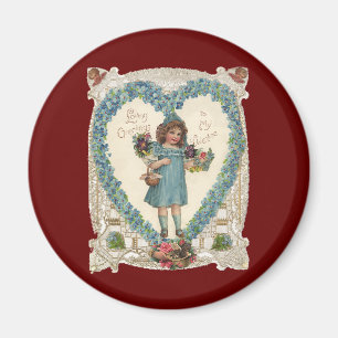 Vintage Victorian Valentine's Day, Heart Wreath Magnet