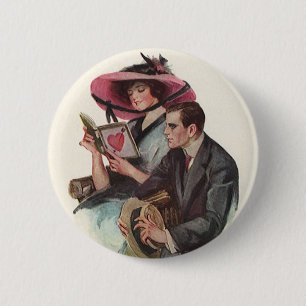 Vintage Victorian Valentine's Day Love and Romance 6 Cm Round Badge
