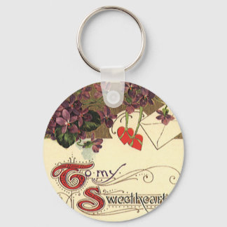 Vintage Victorian Valentine's Day To My Sweetheart Key Ring