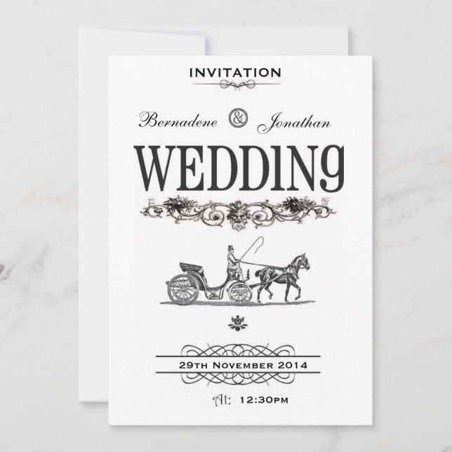 Vintage Victorian Wedding Invitation (Front)