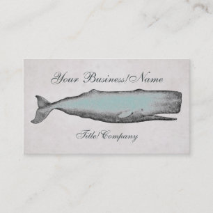 Vintage Victorian Whale Business Card