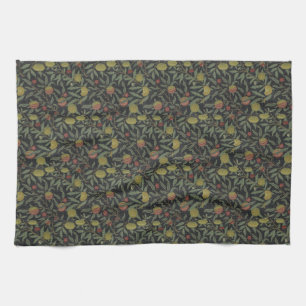 Vintage Victorian William Morris Fruit Leaves Tea Towel
