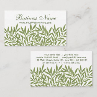 Vintage Victorian Willow Leaves by William Morris Business Card
