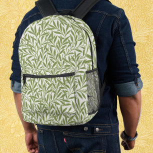 Vintage Victorian Willow Leaves by William Morris Printed Backpack