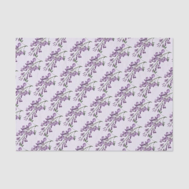 Vintage/Victorian Wisteria Flowers Tissue Paper (Front)