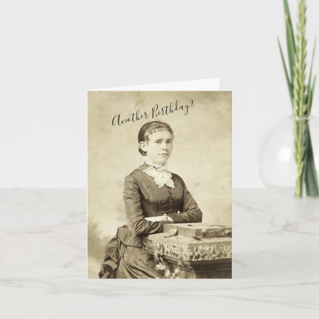 Vintage Victorian Woman Birthday Card (Front)