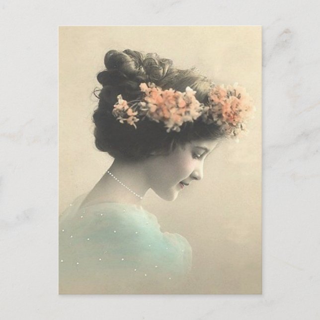 Vintage Victorian Woman Postcard (Front)