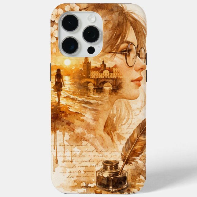Vintage Victorian Woman Sepia iPhone Case (Back)