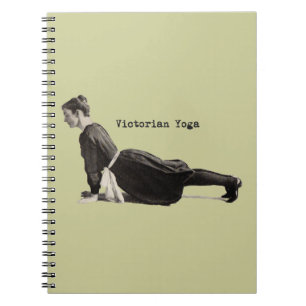 Vintage Victorian Yoga Woman Upward Dog Pose Print Spiral Notebook