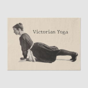 Vintage Victorian Yoga Woman Upward Dog Pose Print Tissue Paper