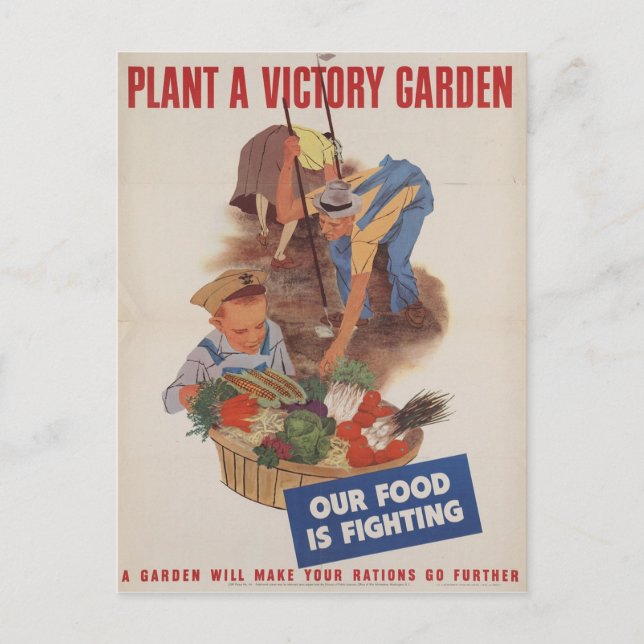 Vintage Victory Garden Postcard (Front)