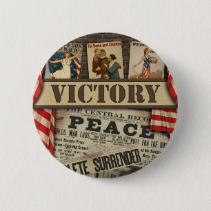 Vintage Victory & Peace WWII Button