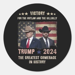 Vintage Victory Trump Vance We Won Party The Retur Classic Round Sticker
