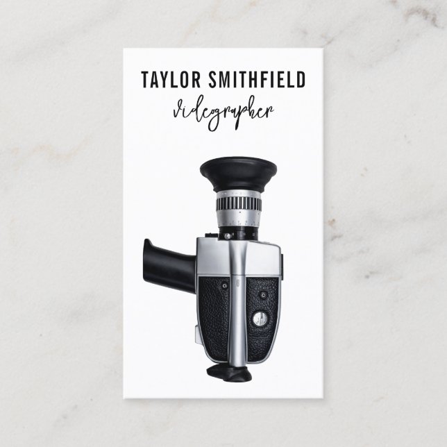 Vintage Video Camcorder Videography Business Card (Front)