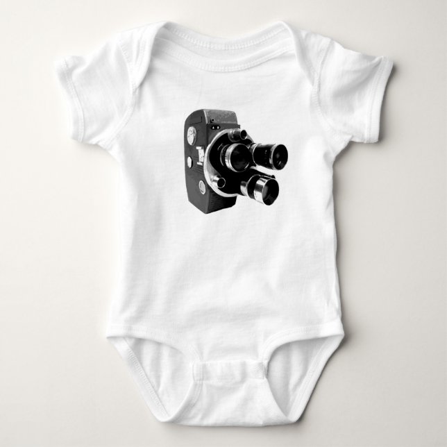 vintage video camera baby bodysuit (Front)