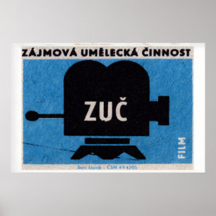 Vintage Video Camera - Matchbox Print - Czech Wall